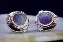 Load image into Gallery viewer, Genuine Lapis Lazuli Cufflinks, Nautical Blue Steampunk Cufflinks, Mens Cufflinks Unique Cufflinks Birthday Wedding Anniversary Gift for Him
