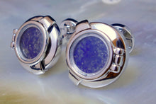 Load image into Gallery viewer, Genuine Lapis Lazuli Cufflinks, Nautical Blue Steampunk Cufflinks, Mens Cufflinks Unique Cufflinks Birthday Wedding Anniversary Gift for Him
