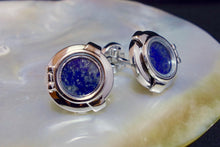 Load image into Gallery viewer, Genuine Lapis Lazuli Cufflinks, Nautical Blue Steampunk Cufflinks, Mens Cufflinks Unique Cufflinks Birthday Wedding Anniversary Gift for Him

