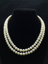 Load image into Gallery viewer, Only 1 left! Valentines Day Special,Genuine Pearl Necklace, Freshwater Pearl Necklace,Top AAA Genuine Pearl, Double Strand Pearl Necklace
