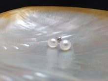 Load image into Gallery viewer, Genuine Pearl Earring, Genuine Pearl Stud, AAA Pearl Stud, 7mm Pearl Stud Earrings, Freshwater Pearl Studs, White Pearl Earrings, Elegant St

