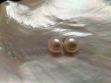 Load image into Gallery viewer, Genuine Pearl Earring, AAA Pearl Stud, 10mm Pearl Stud Earrings, Large Pearl Studs, White Pearl Earrings, Elegant Studs
