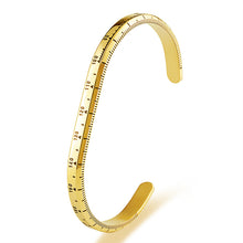 Load image into Gallery viewer, “The Tachymeter” hand painted cuff bracelet in Gold tone with Minute Markings
