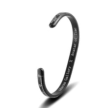 Load image into Gallery viewer, “The Tachymeter” Hand Painted Cuff Bracelet in Black with Silver Tachymeter
