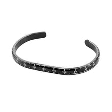 Load image into Gallery viewer, “The Tachymeter” cuff bracelet in Black hand painted with Silver Tachymeter and Minute Markings

