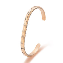 Load image into Gallery viewer, “The Tachymeter” hand painted cuff bracelet in Rose Gold tone with Minute Markings

