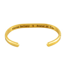 Load image into Gallery viewer, “The Dial” hand painted cuff bracelet in Gold tone
