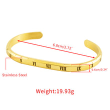 Load image into Gallery viewer, “The Dial” hand painted cuff bracelet in Gold tone
