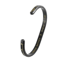 Load image into Gallery viewer, “The Tachymeter” Cuff Bracelet in Black with Hand Painted Yellow Gold Tachymeter
