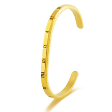Load image into Gallery viewer, “The Dial” hand painted cuff bracelet in Gold tone
